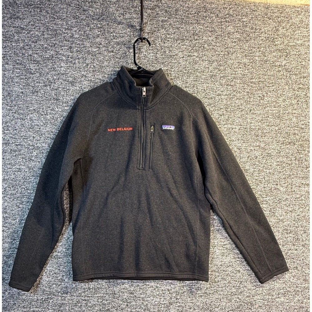 Patagonia Better Sweater 1/4 Zip Fleece Grey New Belgium Brewery Mens Small